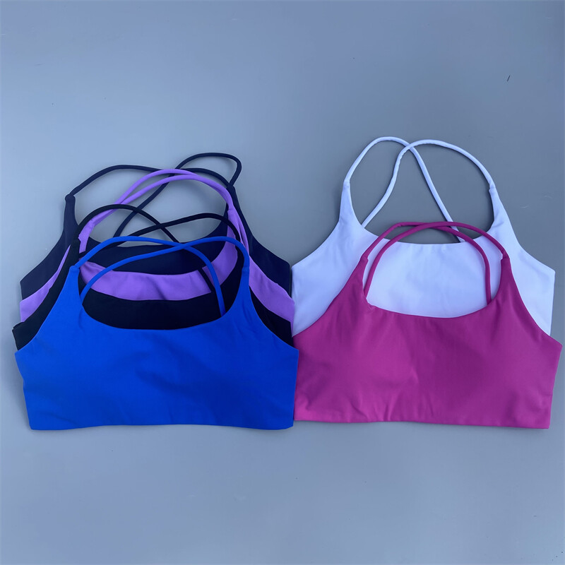 Sportski grudnjak s ukrštenim naramenicama Ženski grudnjak za teretanu Visoka potpora Fitness grudnjak Yoga Workout Crop Top Vest Push Up Trčanje Usko mekano donje rublje