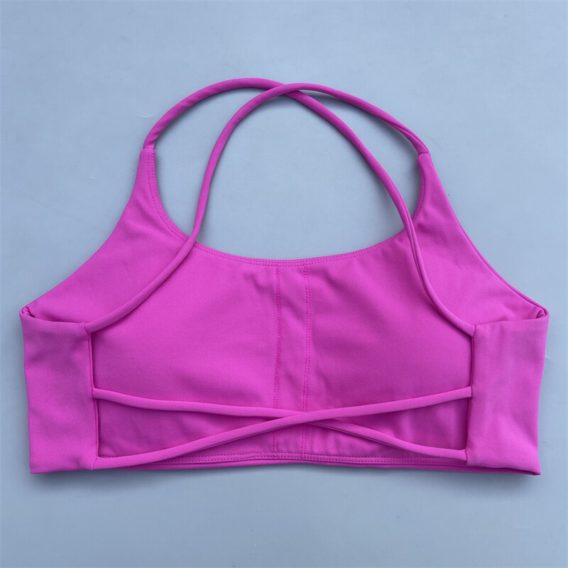 Sportski grudnjak s ukrštenim naramenicama Ženski grudnjak za teretanu Visoka potpora Fitness grudnjak Yoga Workout Crop Top Vest Push Up Trčanje Usko mekano donje rublje