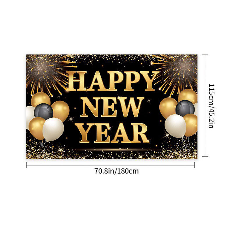 2025. Nova godina prekogranične pozadine Banner Novogodišnje odbrojavanje Sjajni vatromet Gradski festival Dekoracije za zabavu