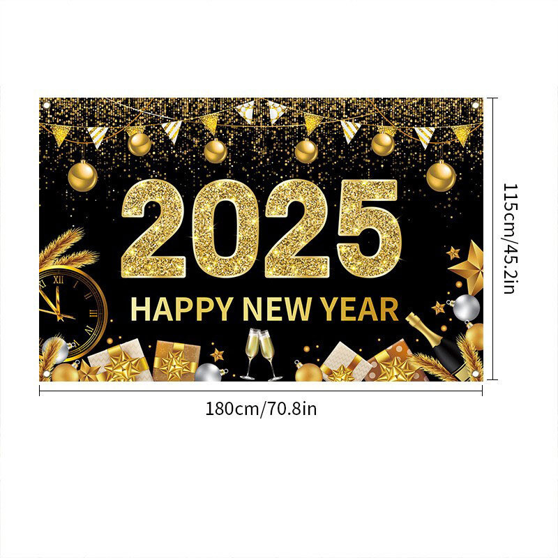 2025. Nova godina prekogranične pozadine Banner Novogodišnje odbrojavanje Sjajni vatromet Gradski festival Dekoracije za zabavu