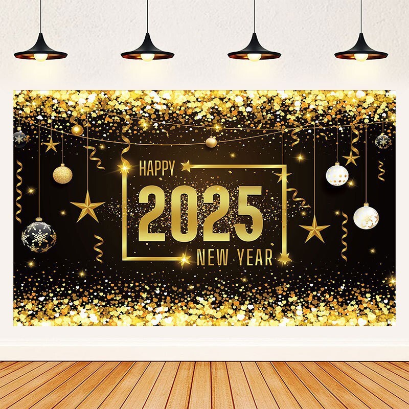 2025. Nova godina prekogranične pozadine Banner Novogodišnje odbrojavanje Sjajni vatromet Gradski festival Dekoracije za zabavu