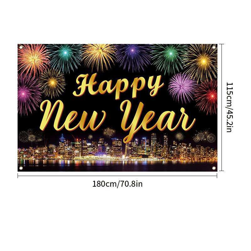 2025. Nova godina prekogranične pozadine Banner Novogodišnje odbrojavanje Sjajni vatromet Gradski festival Dekoracije za zabavu