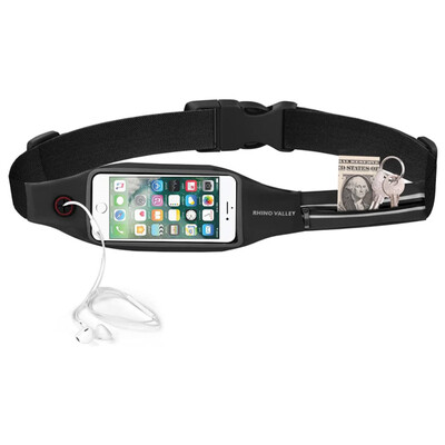 Колан за бягане Waist Pack Sports Fanny Pack Fitness Workout Belt Dual Pockets with Clear Touch Screen for iPhone 14 13 12 11 mini