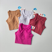 Jednodijelni sportski grudnjak s patentnim zatvaračem sprijeda Ženski kratki grudnjak otporan na udarce za trčanje Brzosušeći prsluk visoke čvrstoće Fitness joga grudnjak