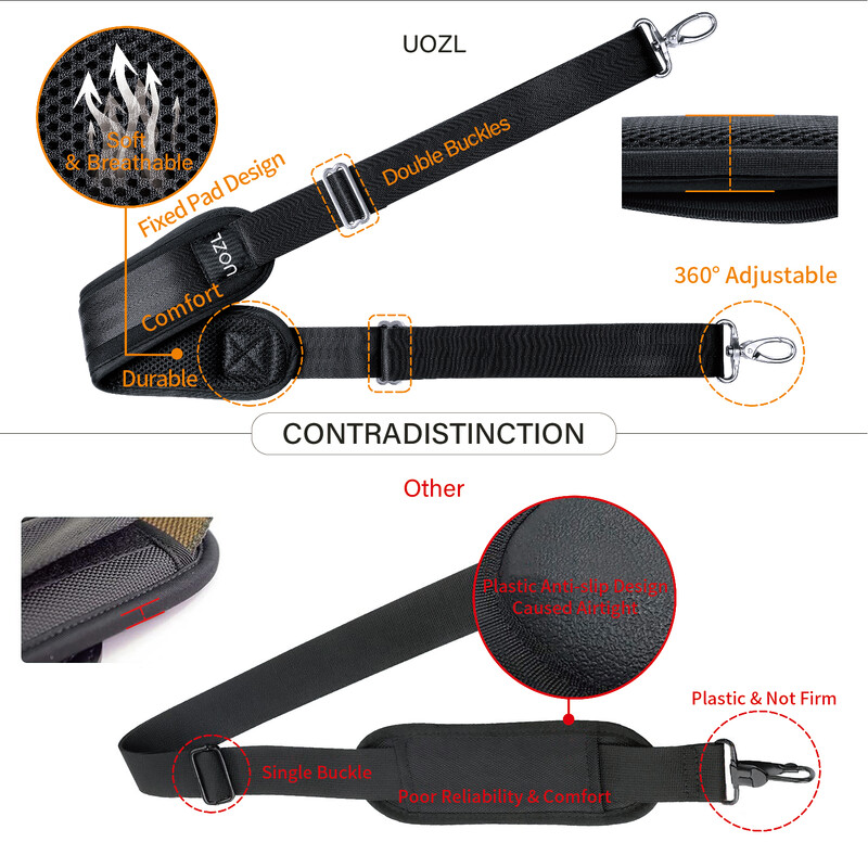 Remen za nošenje na ramenu 59 inčni univerzalni remen za torbicu s ultra-debelim fiksiranim podstavljenim i dvostrukim uravnoteženim podesivim kopčama Crossb na ramenu