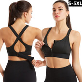 Veliki sportski grudnjak visoke čvrstoće Ženski otporan na udarce Trčanje Velika prsa Mali prednji patentni zatvarač Fitness Odjeća za jogu Prsluk Donje rublje