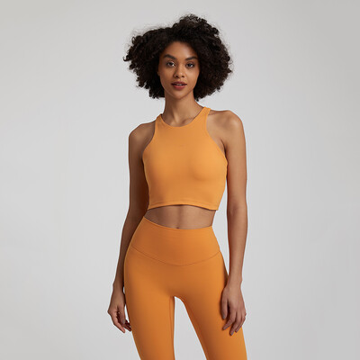 Push up sportski grudnjak s visokim ovratnikom za žene Racerback otporan na udarce Grudnjaci bez rukava za trčanje u teretani Crop topovi za vježbanje s uklonjivim jastučićima