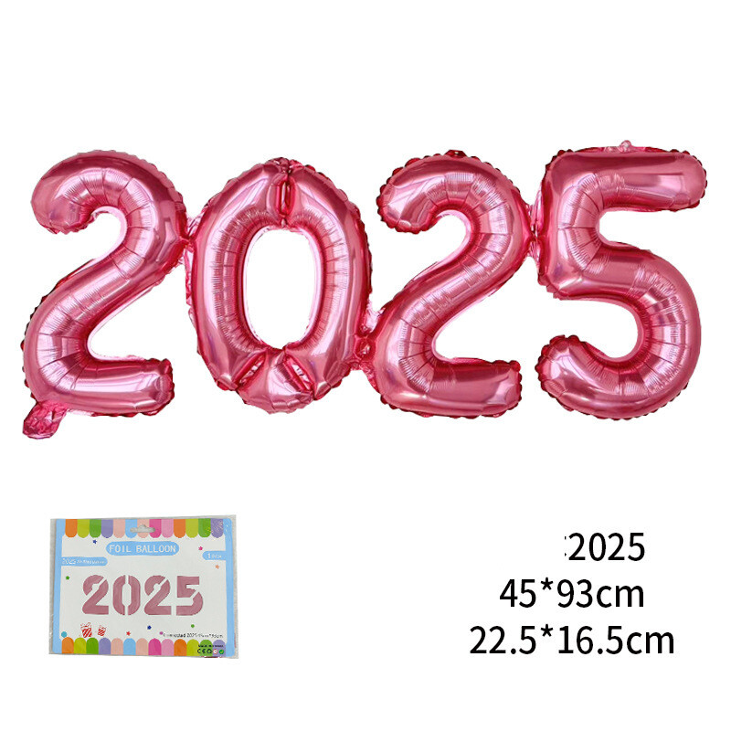 16-инчов свързан номер 2025 Новогодишна украса балон хартиена карта монтирана корона алуминиев филм балон Балон за новогодишно парти