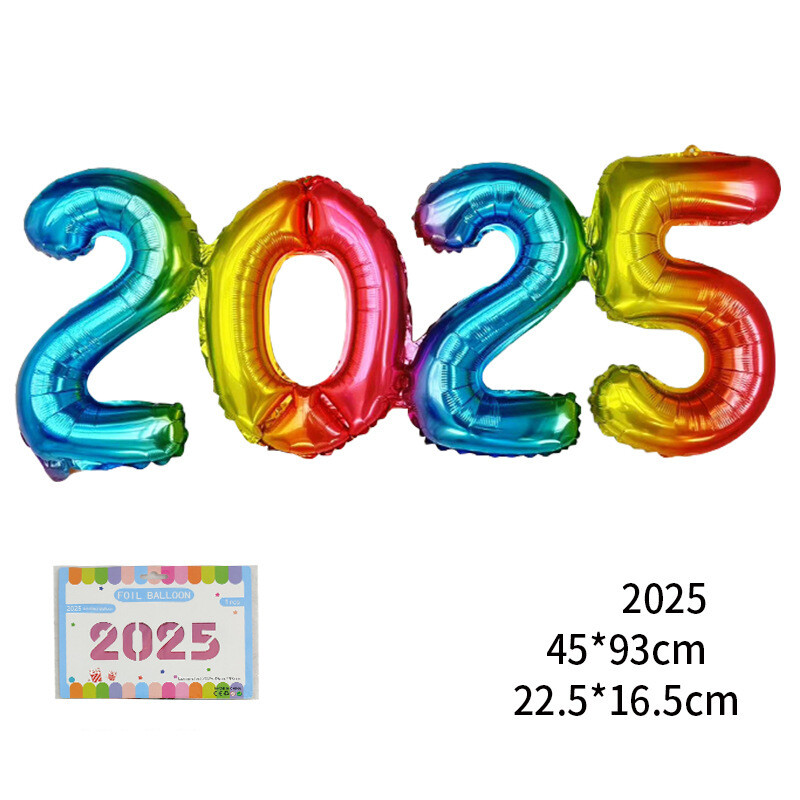 16-инчов свързан номер 2025 Новогодишна украса балон хартиена карта монтирана корона алуминиев филм балон Балон за новогодишно парти