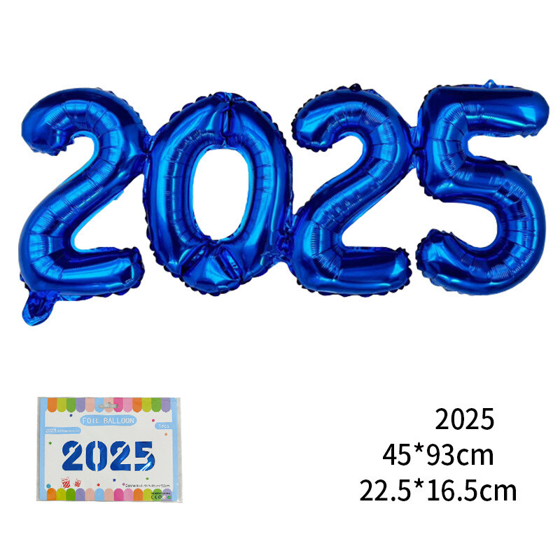 16-инчов свързан номер 2025 Новогодишна украса балон хартиена карта монтирана корона алуминиев филм балон Балон за новогодишно парти