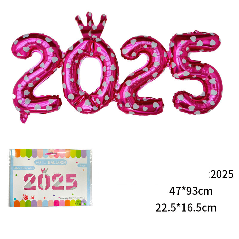 16-инчов свързан номер 2025 Новогодишна украса балон хартиена карта монтирана корона алуминиев филм балон Балон за новогодишно парти