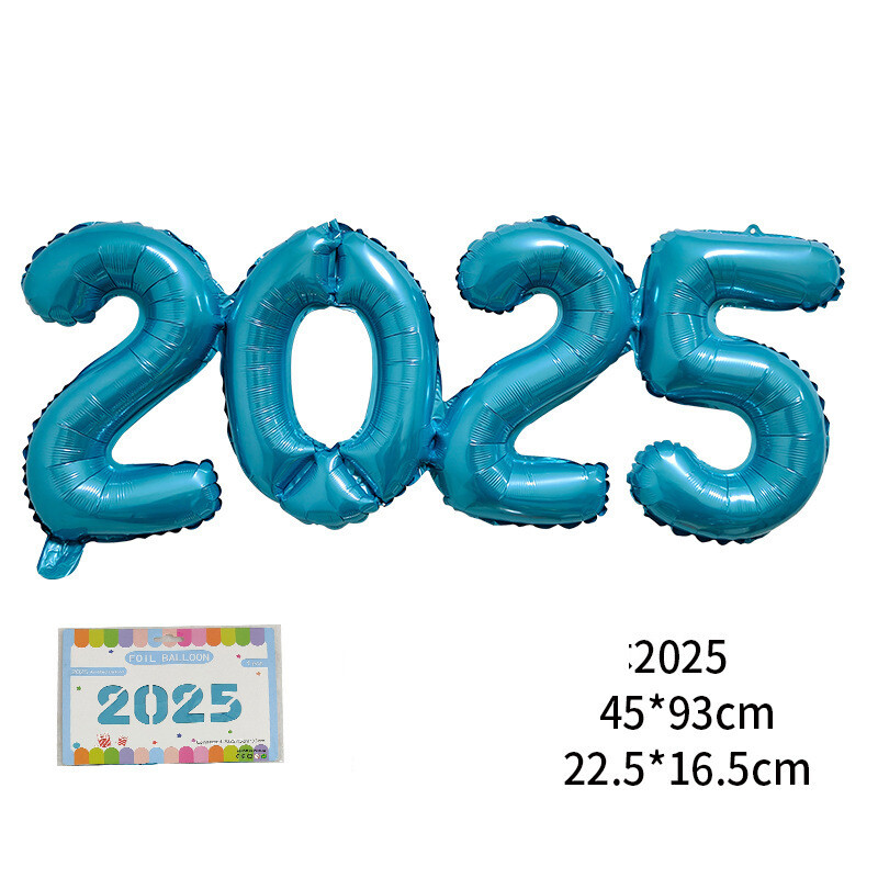 16-инчов свързан номер 2025 Новогодишна украса балон хартиена карта монтирана корона алуминиев филм балон Балон за новогодишно парти