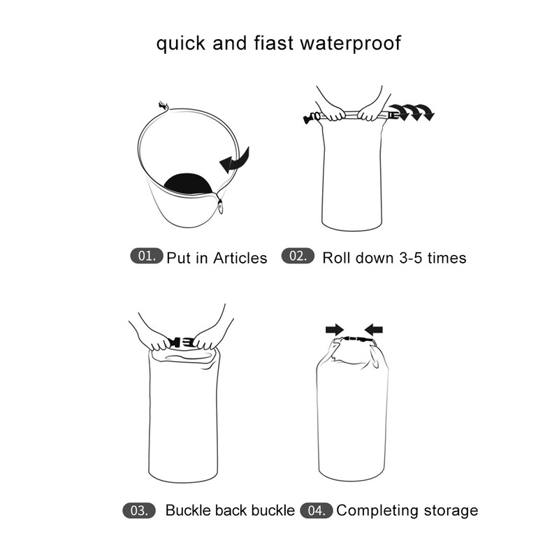 Za vožnju čamcem Kajak Vožnja kanuom Plutanje na otvorenom Putovanje Torbe za nošenje Torbica za suhu vreću 8L 40L 70L Vodootporna torba za pohranu