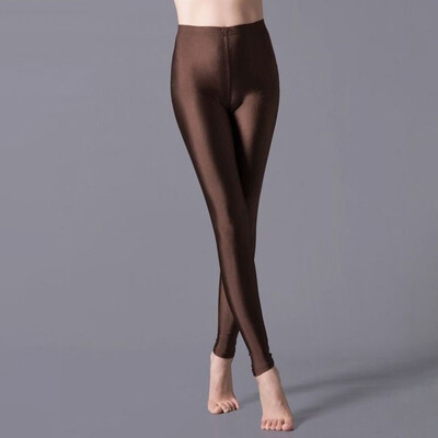 Elastinės siauros antblauzdos Pieštukinės kelnės Lieknos kelnės Moteriškos Blizgios Blizgančios Joga Aukštos Kelnės šlapios kojinės Besiūlės aptemptos pėdkelnės