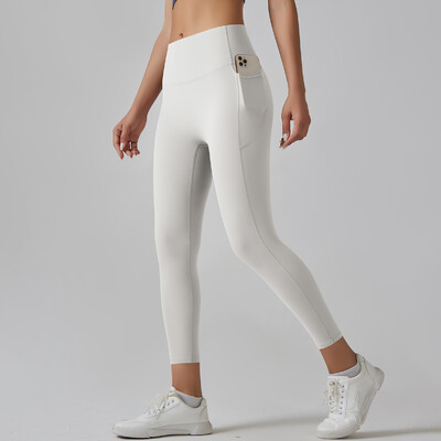 Dámske legíny s vreckami, joga nohavice, legíny do posilňovne, športové dámske fitness legíny s vysokým pásom, s kontrolou brucha, beh a tréning