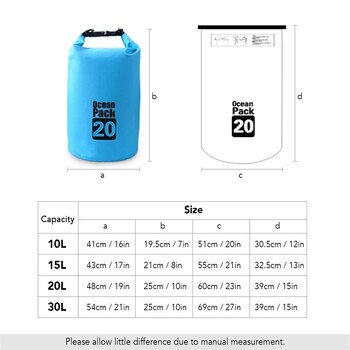 PVC Водоустойчива 3L 5L 10L 15L 20L 30L Чанти за плуване на открито Суха чанта за гмуркане Компресия за съхранение за мъже Жени Раница за каяк