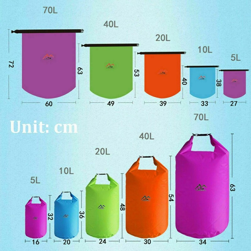 Vanjska lagana vodootporna suha torba za kampiranje, plovidbu, planinarenje, plivanje, rafting, kajakaštvo, torbe za planinarenje po rijeci 5/10/20/40/70L