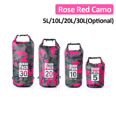 PVC Vodootporna suha torba 5L 10L 20L 30L Kamuflažne boje Plivanje Rafting Ribolov Vožnja čamcem Kajakaštvo Skladištenje Drifting Rafting torba