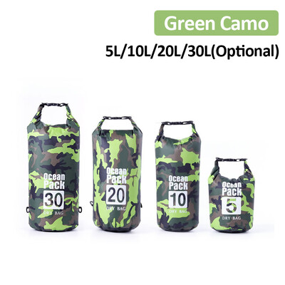 PVC Vodootporna suha torba 5L 10L 20L 30L Kamuflažne boje Plivanje Rafting Ribolov Vožnja čamcem Kajakaštvo Skladištenje Drifting Rafting torba