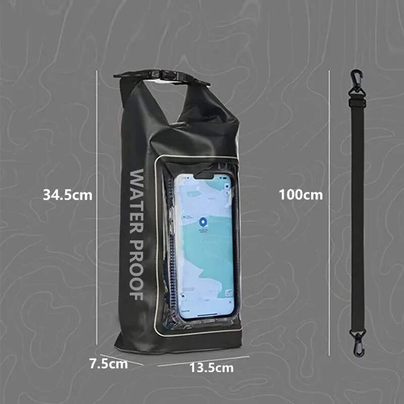 2L Dry Bag Zaslon osjetljiv na dodir Vodootporne torbe za Trekking Drifting Rafting Surfanje Kajak Torbe za sportove na otvorenom Kampiranje Oprema za plivanje