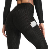 Hlače za jogu visokog struka Ženske rastezljive tajice u obliku saća s džepovima Vježbe u teretani Trčanje Biciklističke tajice Ženska odjeća