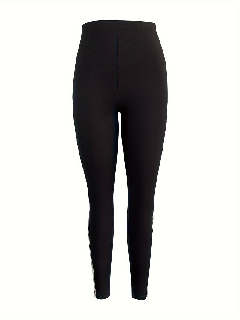 Ženske joga hlače visokog struka s leopard printom sa strane Rastezljive sportske tajice Tajice za fitness i vježbanje