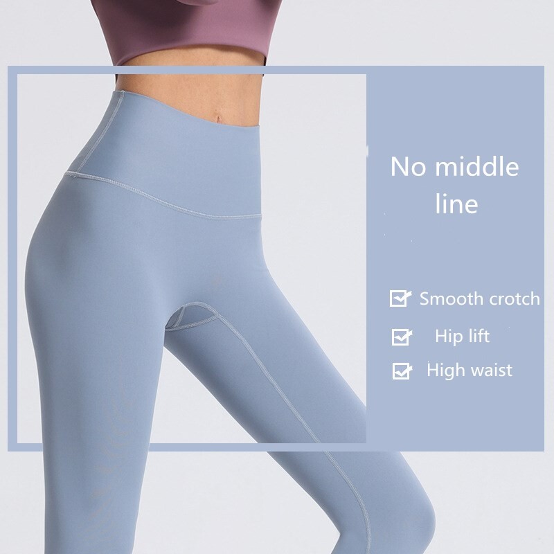 Karštas išpardavimas Moteriškos antblauzdžiai Jogos kelnės Merginoms Fitness Minkštos pėdkelnės aukštu juosmeniu Paminėkite Hip No T Line Soild sportinės kelnaitės, plius dydis 3xl