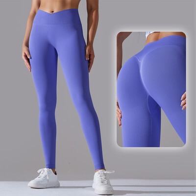 високоеластичен, висококачествен дамски V Scrunch Butt Lifting Leggings Buttery Soft Booty Tights с висока талия Workout Gym Yoga Pant