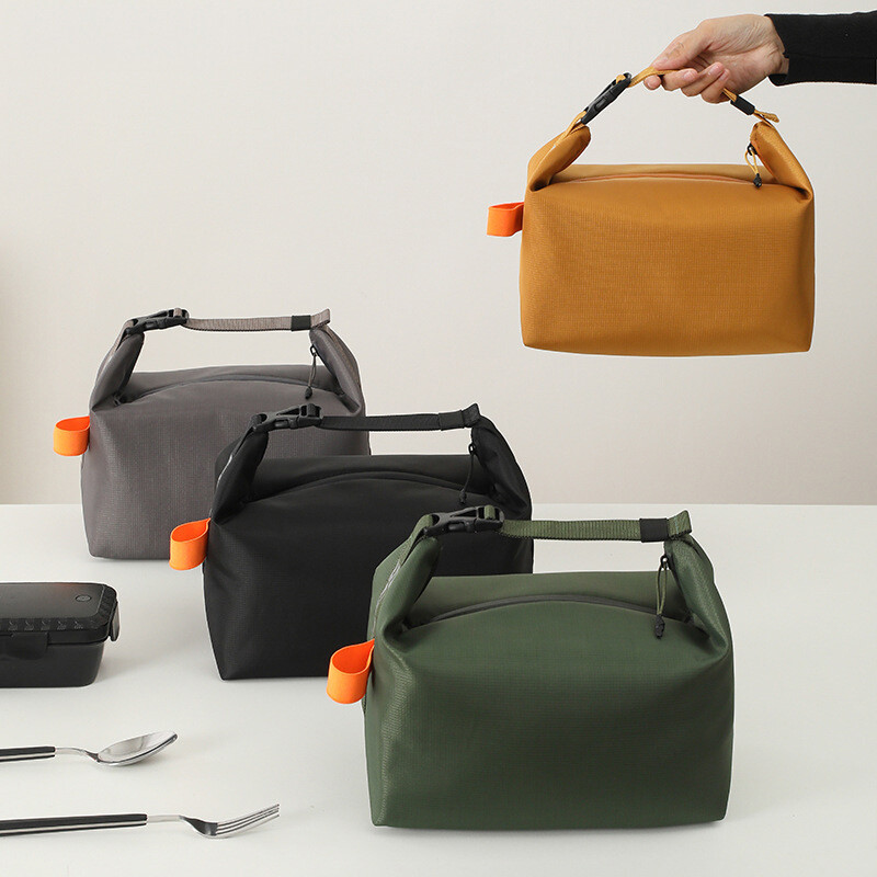 1PC Kampiranje Izolirani paket za ručak Izolirana bento vrećica Kutija za ručak od aluminijske folije Vreća za led Prijenosna ručna torba za večeru za piknik za pohranu hrane