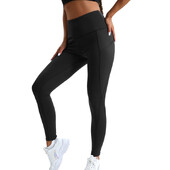 Moteriškos kelnės formos antblauzdžiai Didelio elastingumo aukštu juosmeniu kišeninės jogos kelnės lauke bėgimo Itness kelnės sportinės kelnės