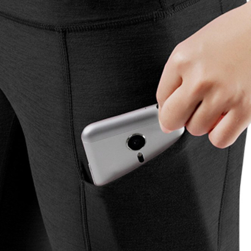 Moteriškos kelnės formos antblauzdžiai Didelio elastingumo aukštu juosmeniu kišeninės jogos kelnės lauke bėgimo Itness kelnės sportinės kelnės