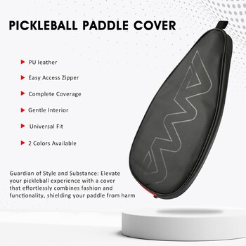 Pickleball Paddle Cover със затваряне с цип, издръжлива кожена Pickleball Cover за спортни топки Мъже Жени 6 цвята Pickleball Case