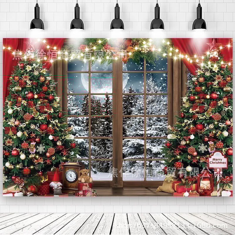  Karštas išpardavimo langas Kalėdų fono audinio reklamjuostė Kalėdų atostogų vakarėlio dekoravimo fono audinio vėliava