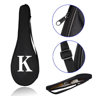 Navlaka za torbicu za reket za badminton Torba za teniski reket s podesivim remenom za rame Višenamjenska torba za badminton s bijelim uzorkom slova