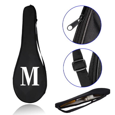 Navlaka za torbicu za reket za badminton Torba za teniski reket s podesivim remenom za rame Višenamjenska torba za badminton s bijelim uzorkom slova