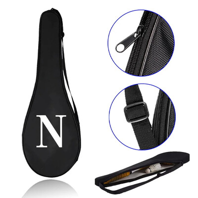 Navlaka za torbicu za reket za badminton Torba za teniski reket s podesivim remenom za rame Višenamjenska torba za badminton s bijelim uzorkom slova