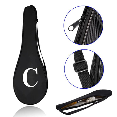 Navlaka za torbicu za reket za badminton Torba za teniski reket s podesivim remenom za rame Višenamjenska torba za badminton s bijelim uzorkom slova