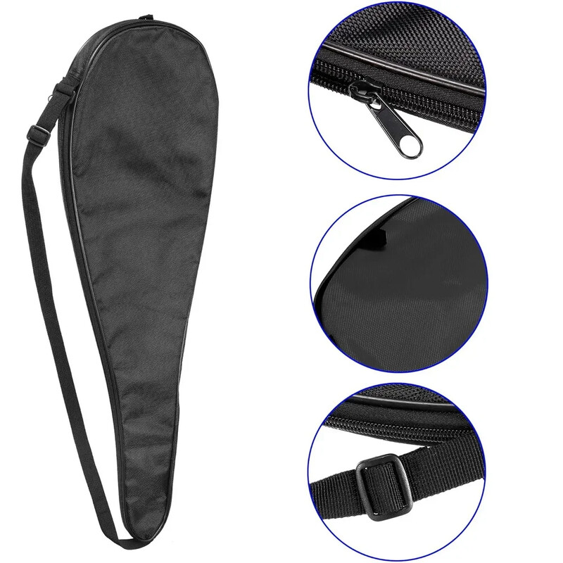 Navlaka za torbicu za reket za badminton Torba za teniski reket s podesivim remenom za rame Višenamjenska torba za badminton s bijelim uzorkom slova