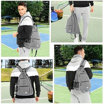 Раница Pickleball Rackets за мъже, жени Спортна реверсивна чанта Pickleball Paddle Bag Тенис Racquetball Бадминтон Пътна чанта за прашка