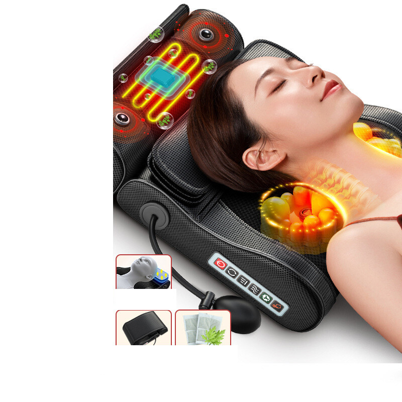Gimdos kaklelio stuburo masažuoklis, nugaros ir juosmens pagalvė, buitinė pečių ir kaklo masažo pagalvė, elektrinė masažo pagalvė