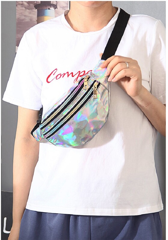 Laser Fanny Pack vöökott naistele Cross Body Naiste Crossbody kotid Vöökott Moodne vöökott põrmekott Matkamine Jooksureisid