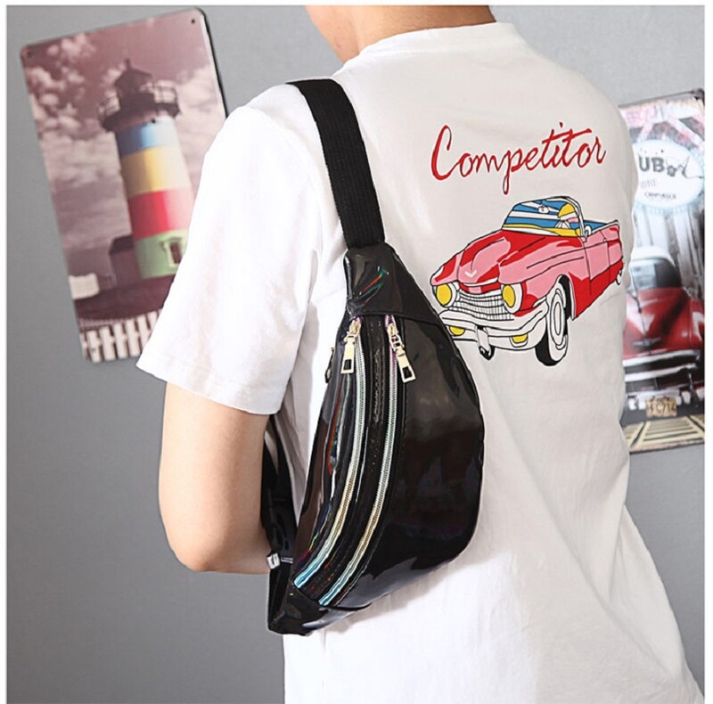 Laser Fanny Pack vöökott naistele Cross Body Naiste Crossbody kotid Vöökott Moodne vöökott põrmekott Matkamine Jooksureisid