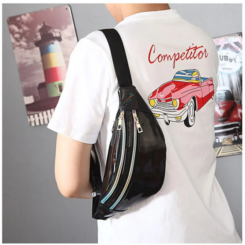 Laser Fanny Pack vöökott naistele Cross Body Naiste Crossbody kotid Vöökott Moodne vöökott põrmekott Matkamine Jooksureisid