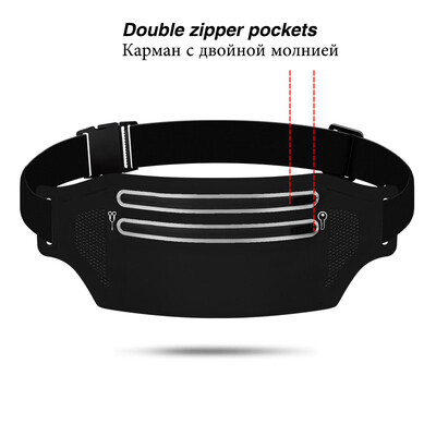 Скрита чанта за кръста Спортен телефон Мъжка чанта за колан Ултра-тънка водоустойчива мини раница Нова гореща лека дамска чанта за бягане