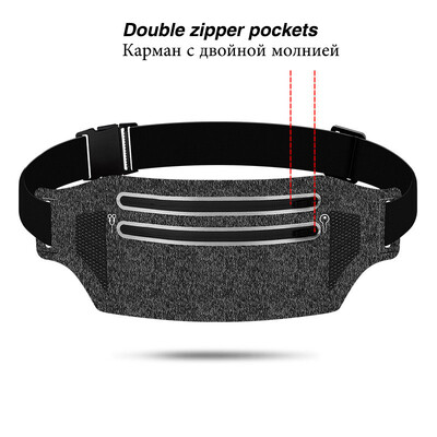 Скрита чанта за кръста Спортен телефон Мъжка чанта за колан Ултра-тънка водоустойчива мини раница Нова гореща лека дамска чанта за бягане