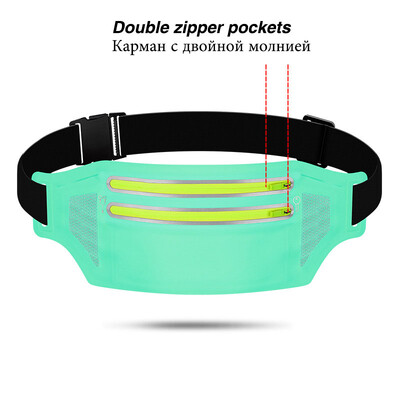 Скрита чанта за кръста Спортен телефон Мъжка чанта за колан Ултра-тънка водоустойчива мини раница Нова гореща лека дамска чанта за бягане