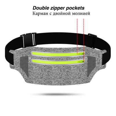Скрита чанта за кръста Спортен телефон Мъжка чанта за колан Ултра-тънка водоустойчива мини раница Нова гореща лека дамска чанта за бягане