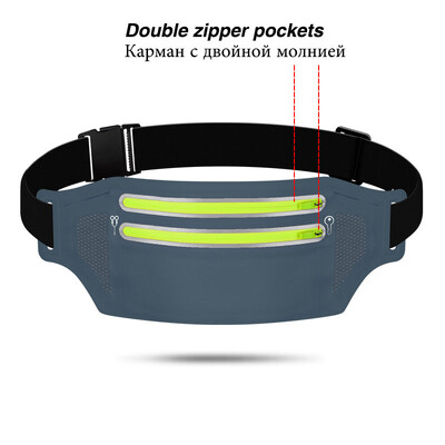 Скрита чанта за кръста Спортен телефон Мъжка чанта за колан Ултра-тънка водоустойчива мини раница Нова гореща лека дамска чанта за бягане