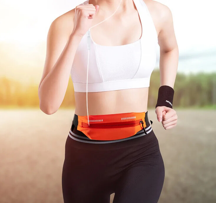 Multifunktsionaalne Fitnessi vöökott meestele, naiste nähtamatu vööga maratonivarustus, kerge kaasaskantav lükra materjal