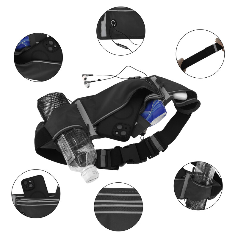 Ľadvinka X Autohaux s držiakom na fľašu s vodou, reflexný bežecký opasok, bežecké vrecko, opasok na behanie, ľadvinka